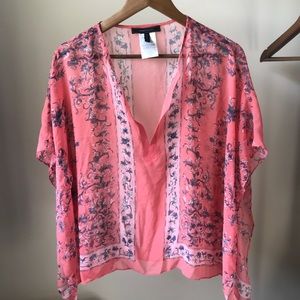 BCBGMAXAZRIA Sheer Pink Blouse Size XS/S
